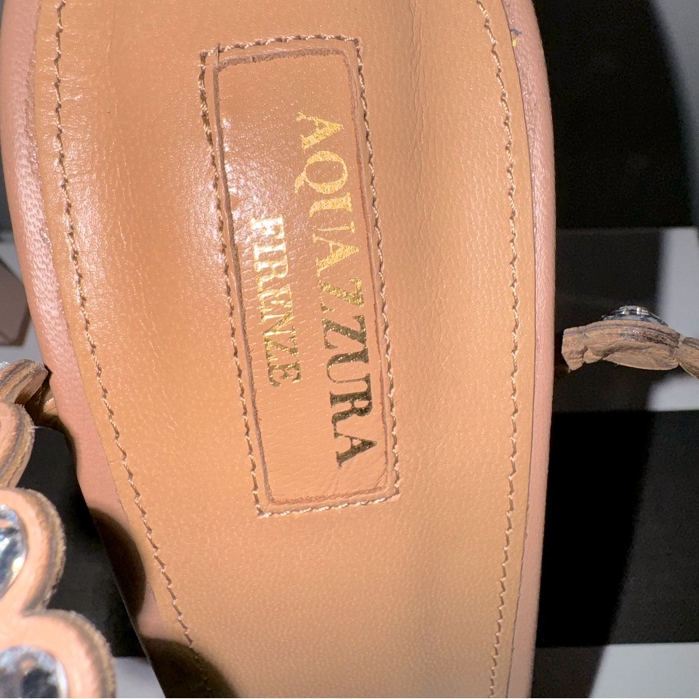 Aquazzura Tequila Plateau 120 Embellished Leather Sandals - Picture 4 of 12